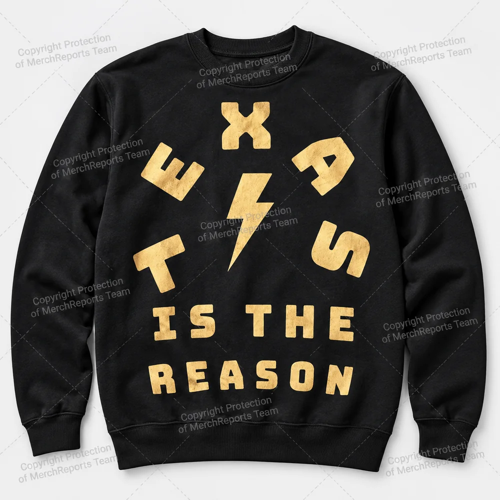 Lightning Bolt crewneck — Texas Is the Reason product mockup