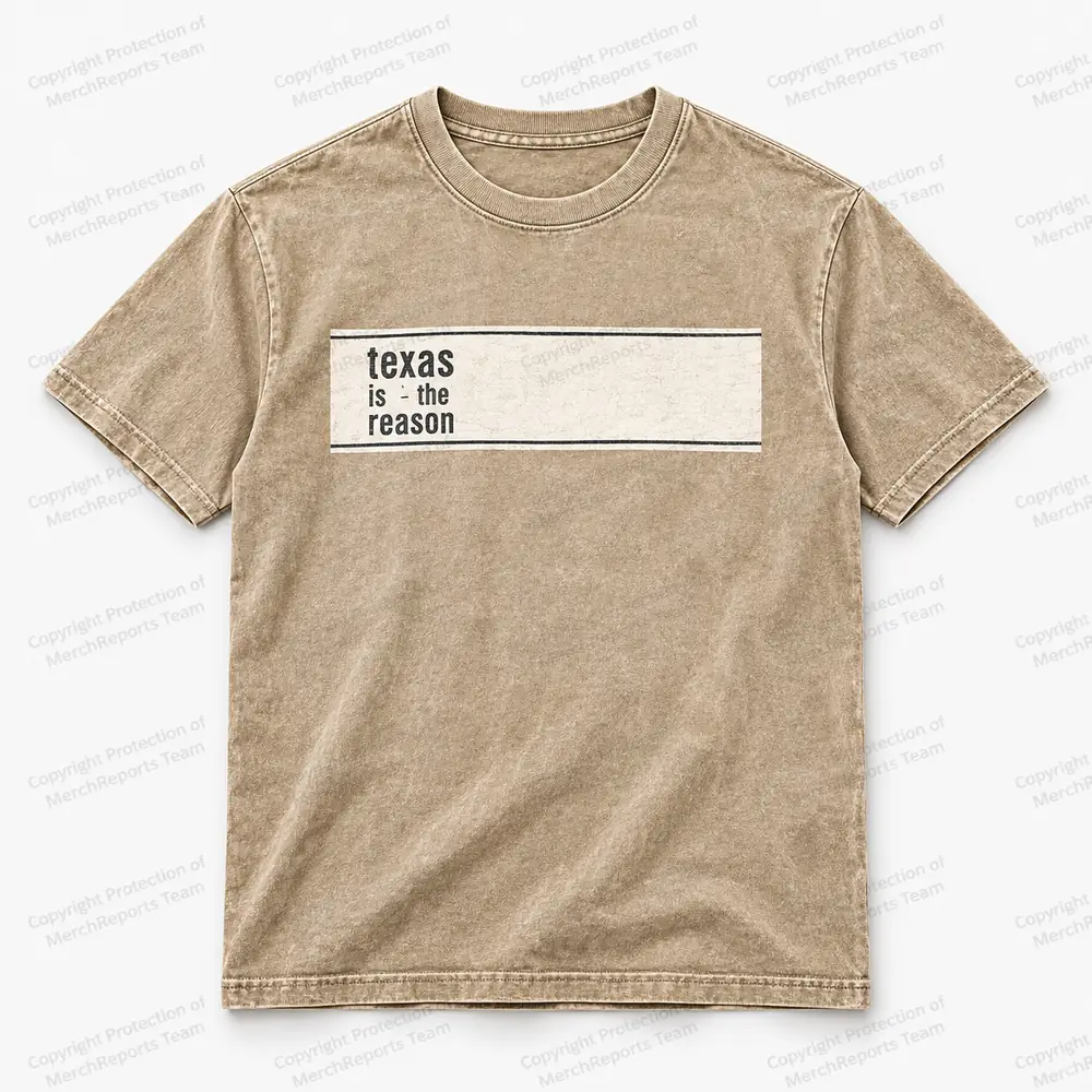 White Rectangle Logo — washed tee — Texas Is the Reason product mockup