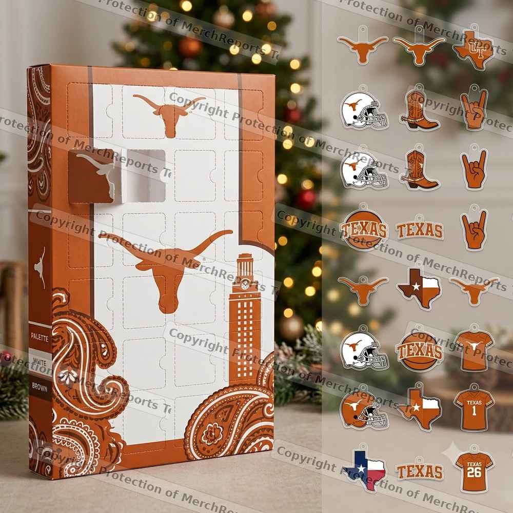 Texas Longhorns NCAA Advent Calendar 24 Ornaments College Football Christmas Gift