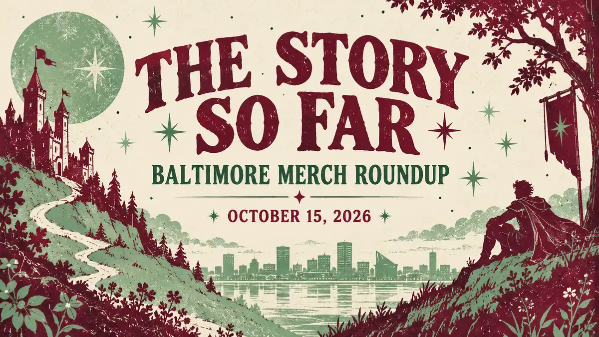 The Story So Far Baltimore October 15, 2026 Merch Roundup illustrated editorial banner