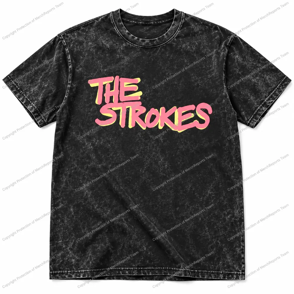 Paris logo tee — acid-washed black