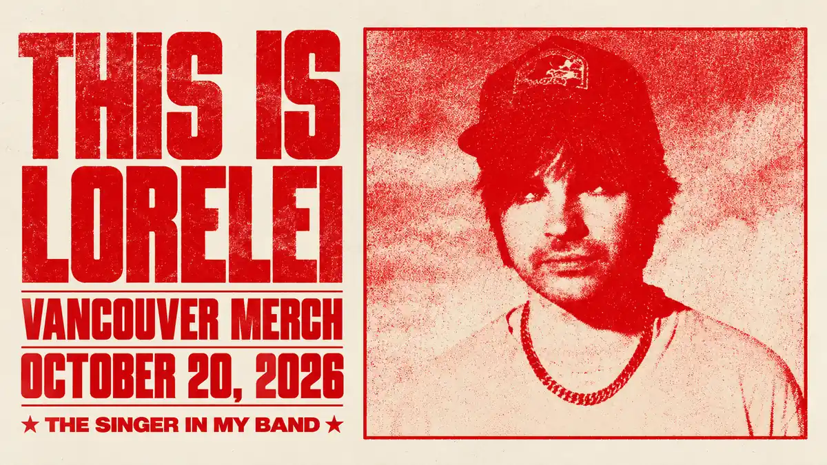 Red portrait artwork for This Is Lorelei Vancouver shirts