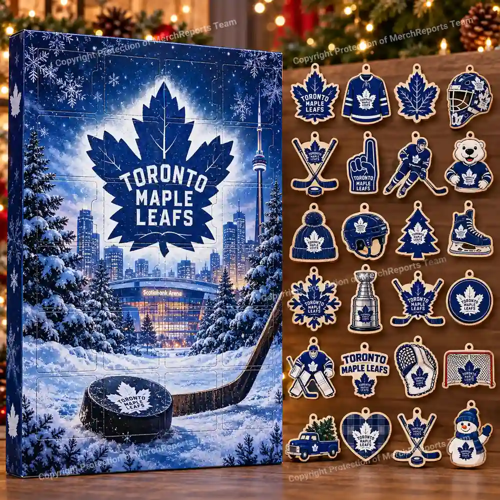 Toronto Maple Leafs NHL Christmas 24-ornament wooden Advent Calendar
