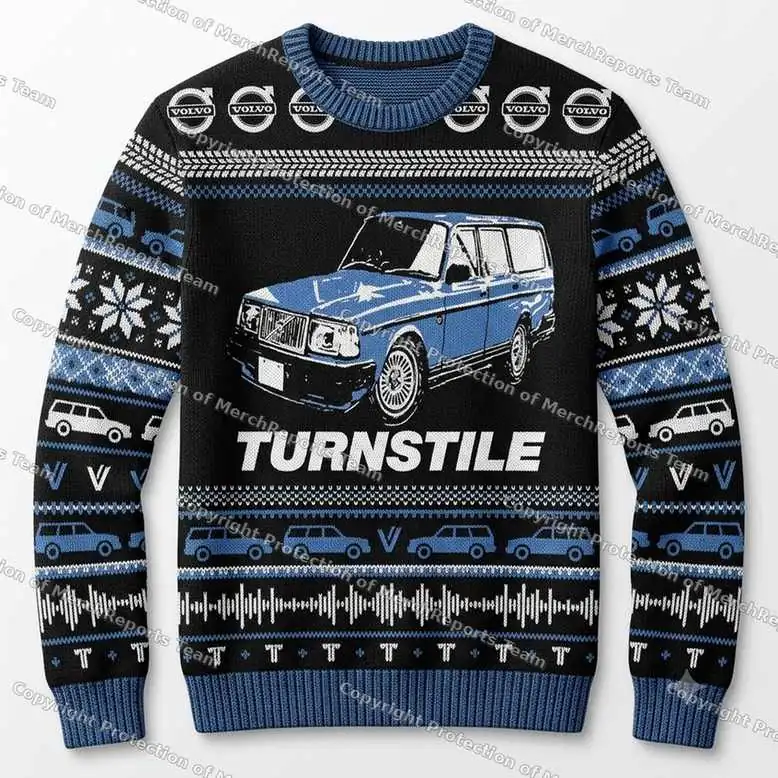 Turnstile Volvo Car Ugly Christmas Sweater product artwork