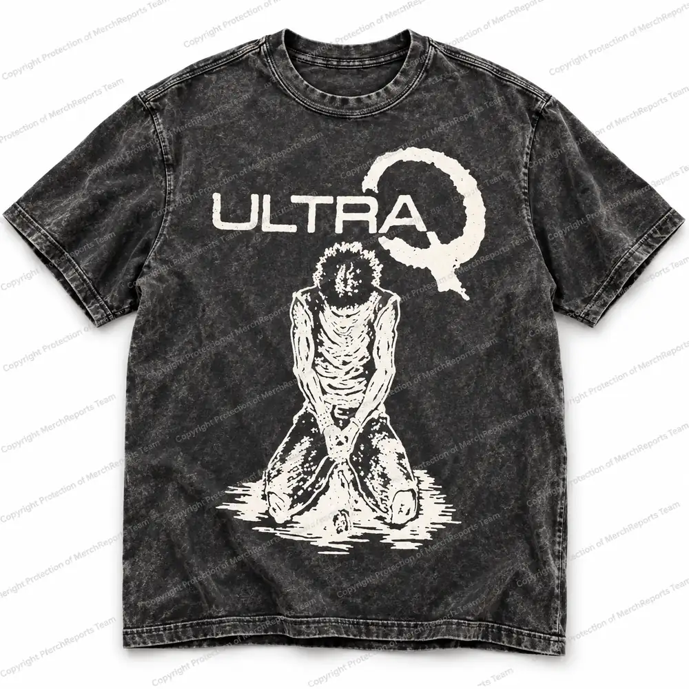 Ultra Q Skeleton Graphic Tees — Washed-black tee product view