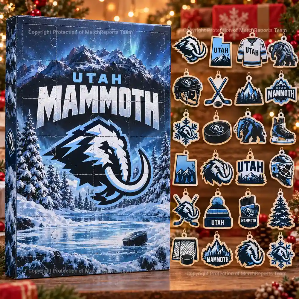 Utah Mammoth NHL Christmas 24-ornament wooden Advent Calendar
