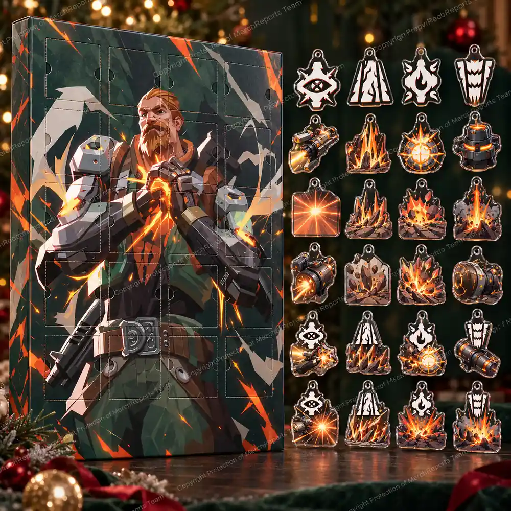 VALORANT Breach Bionic Seismic Ability Icons Christmas Acrylic 24 Ornaments Advent Calendar