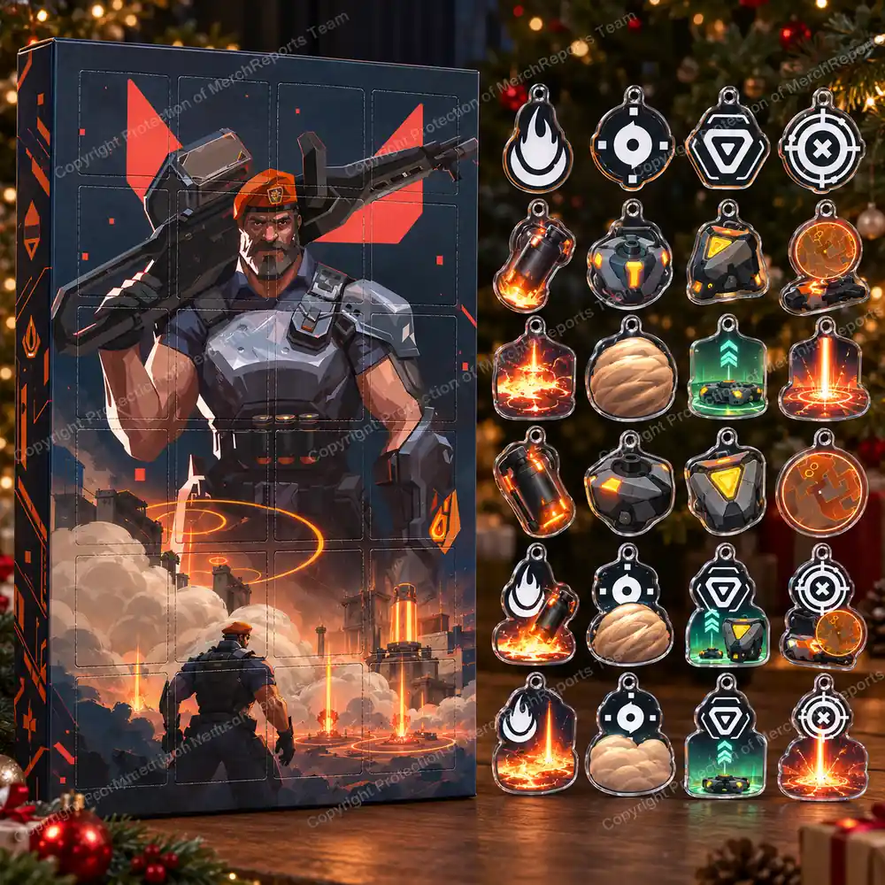VALORANT Brimstone Orbital Arsenal Ability Icons Christmas Acrylic 24 Ornaments Advent Calendar