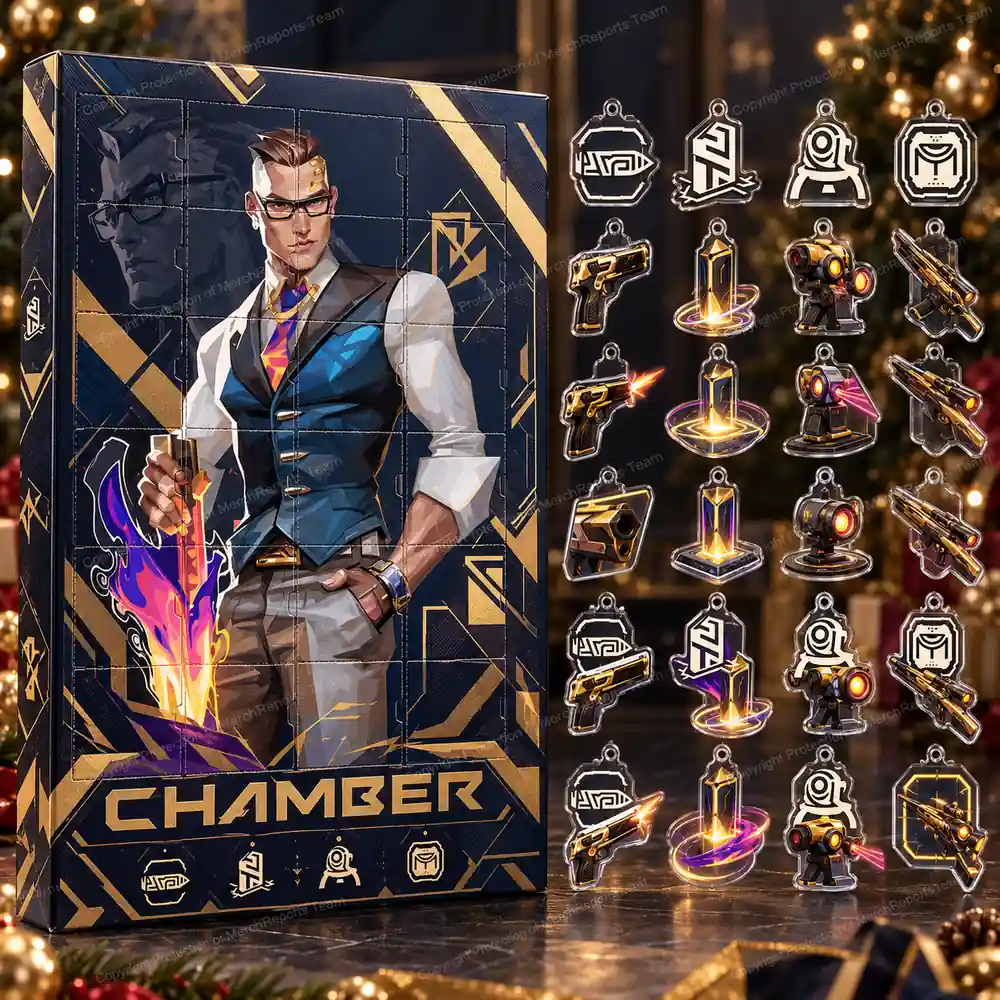 VALORANT Chamber Golden Arsenal Ability Icons Christmas Acrylic 24 Ornaments Advent Calendar