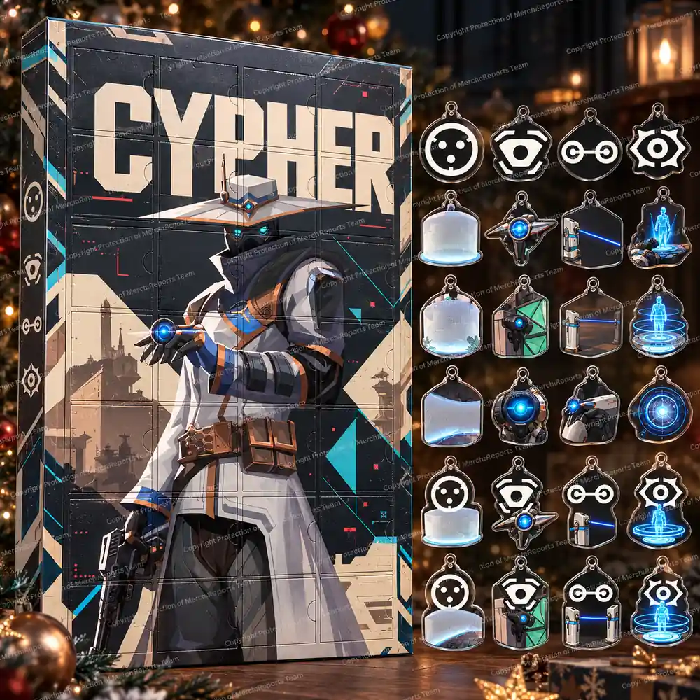 VALORANT Cypher Surveillance Gadget Ability Icons Christmas Acrylic 24 Ornaments Advent Calendar