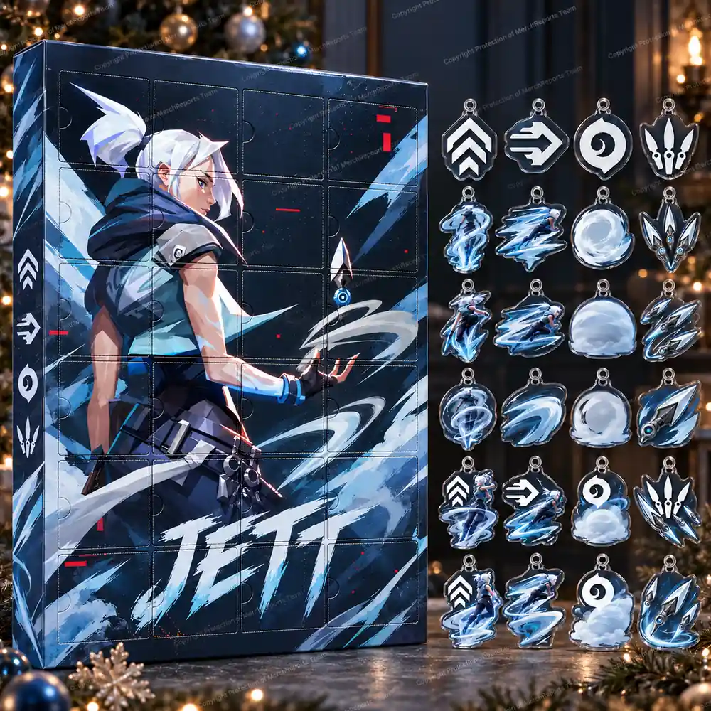 VALORANT Jett Wind Blade Ability Icons Christmas Acrylic 24 Ornaments Advent Calendar