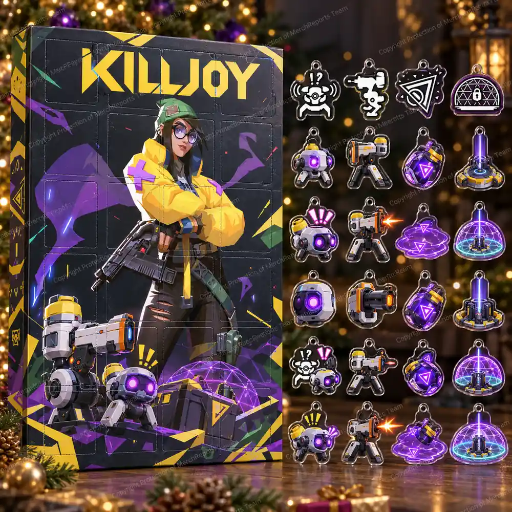 VALORANT Killjoy Robot Gadget Ability Icons Christmas Acrylic 24 Ornaments Advent Calendar