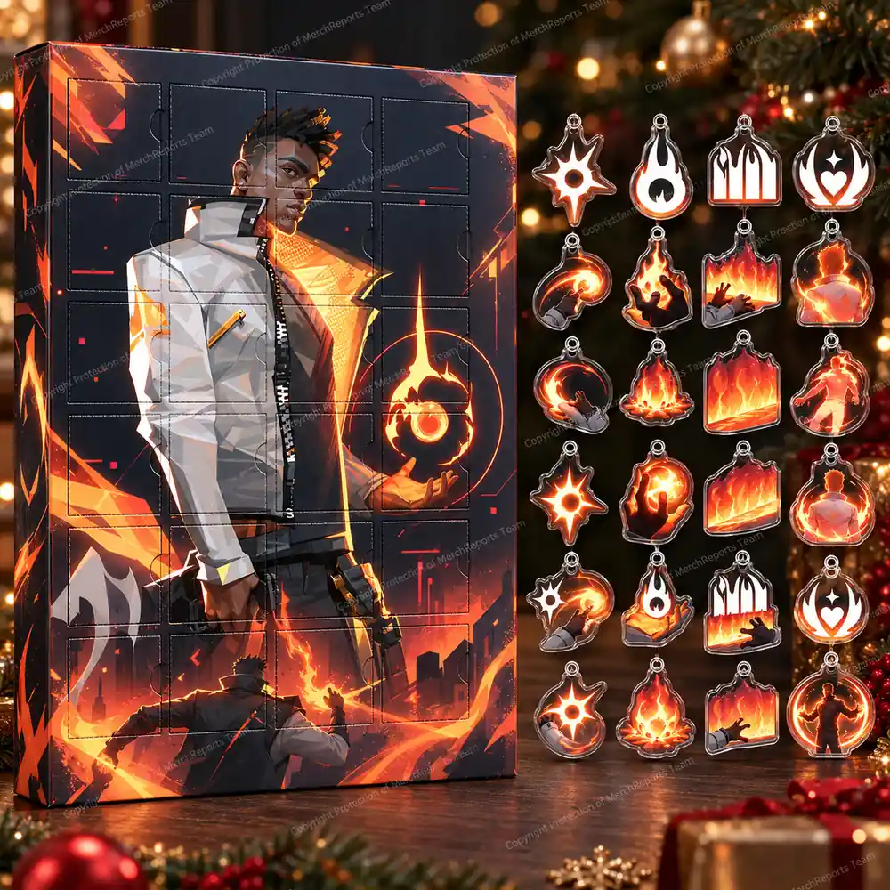 VALORANT Phoenix Fire Ability Icons Christmas Acrylic 24 Ornaments Advent Calendar