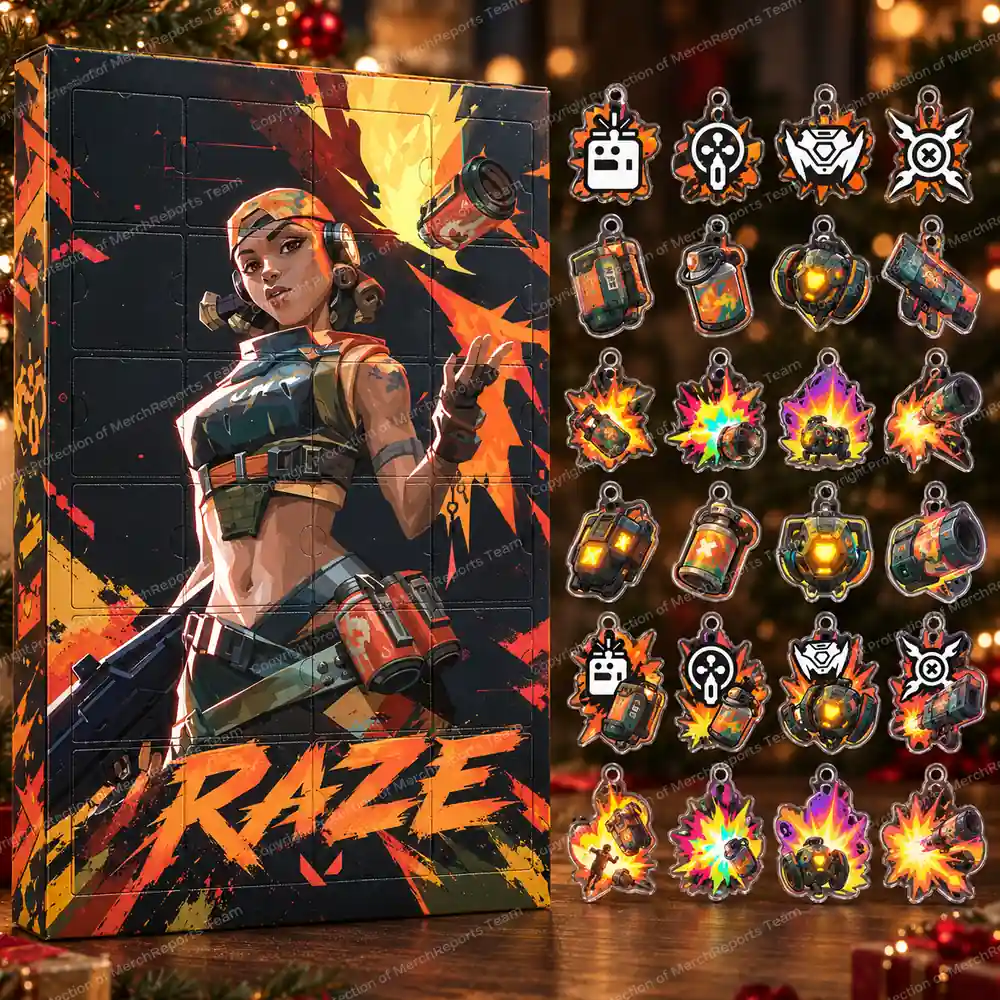 VALORANT Raze Explosive Gadget Ability Icons Christmas Acrylic 24 Ornaments Advent Calendar