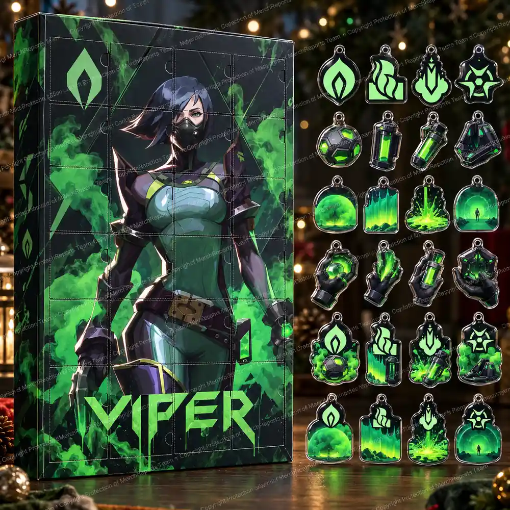 VALORANT Viper Toxic Ability Icons Christmas Acrylic 24 Ornaments Advent Calendar