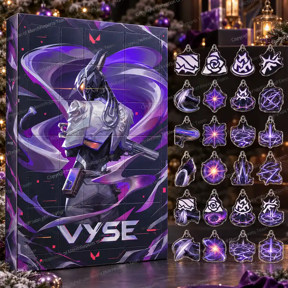 VALORANT Vyse Metallic Rose Ability Icons Christmas Acrylic 24 Ornaments Advent Calendar