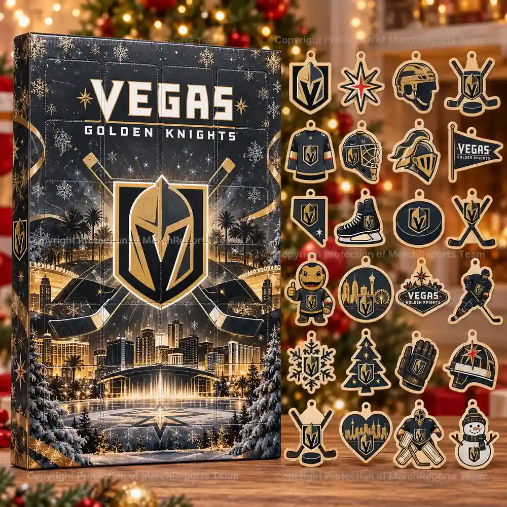 Vegas Golden Knights NHL Christmas 24-ornament wooden Advent Calendar