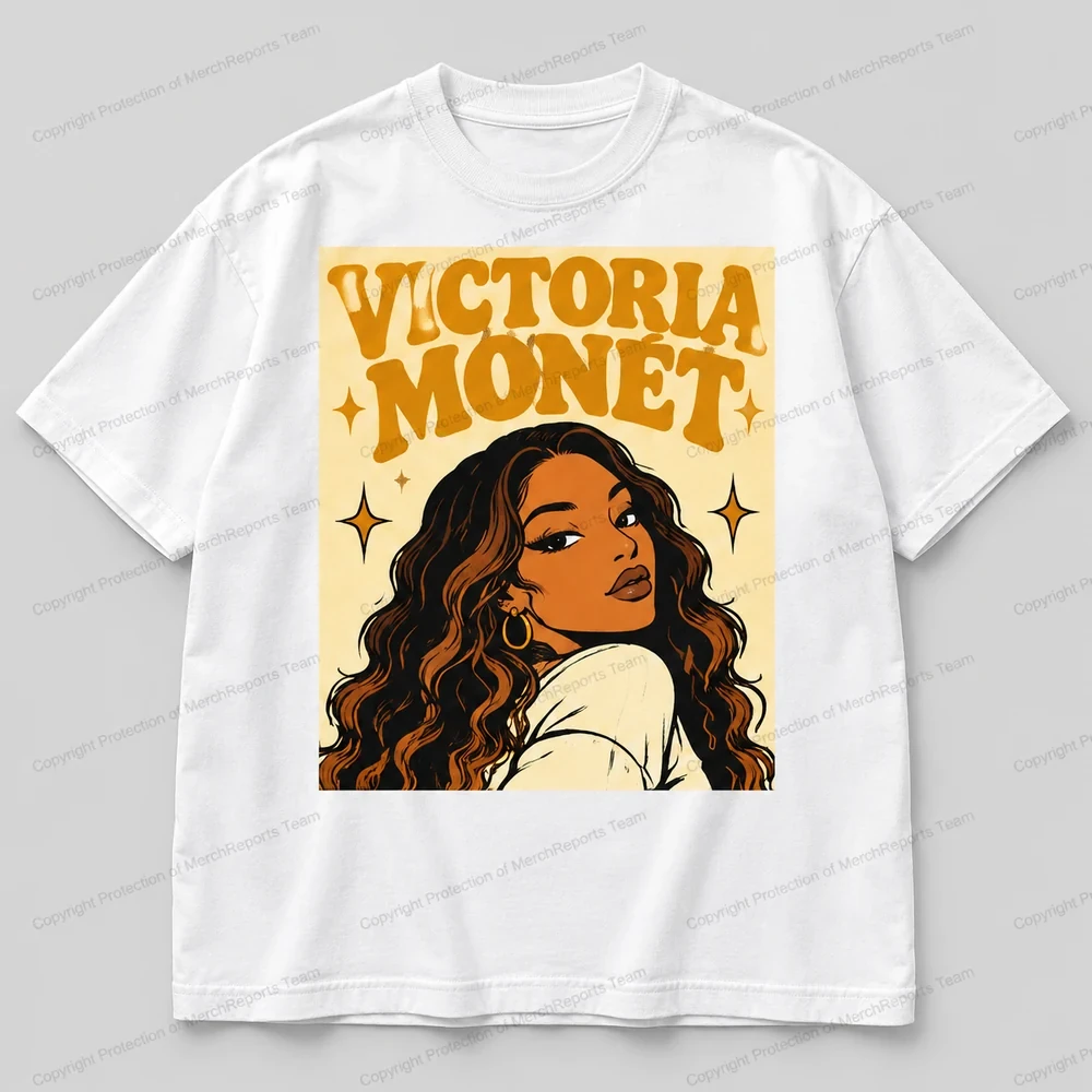 Victoria Monét Golden Retro Portrait White Tee product artwork