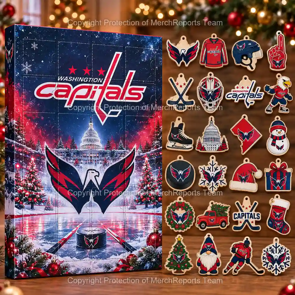 Washington Capitals NHL Christmas 24-ornament wooden Advent Calendar