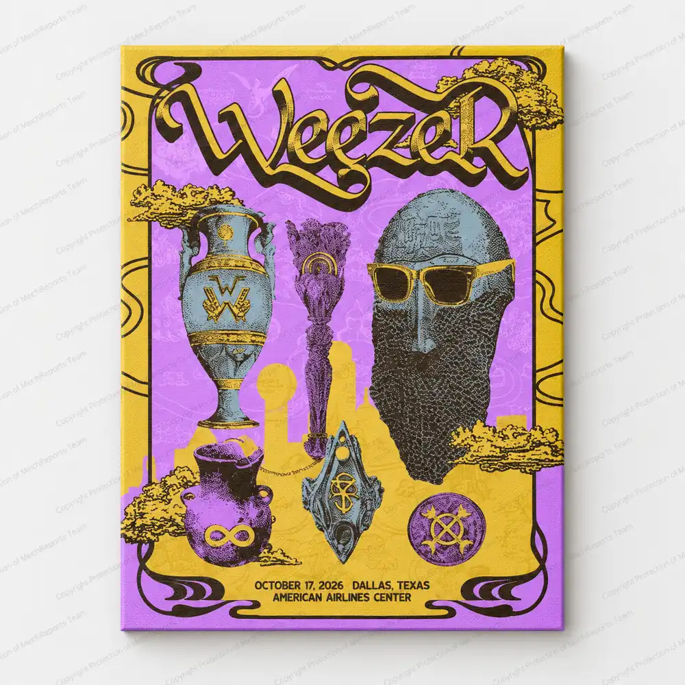 Weezer Dallas October 17 concert poster mockup