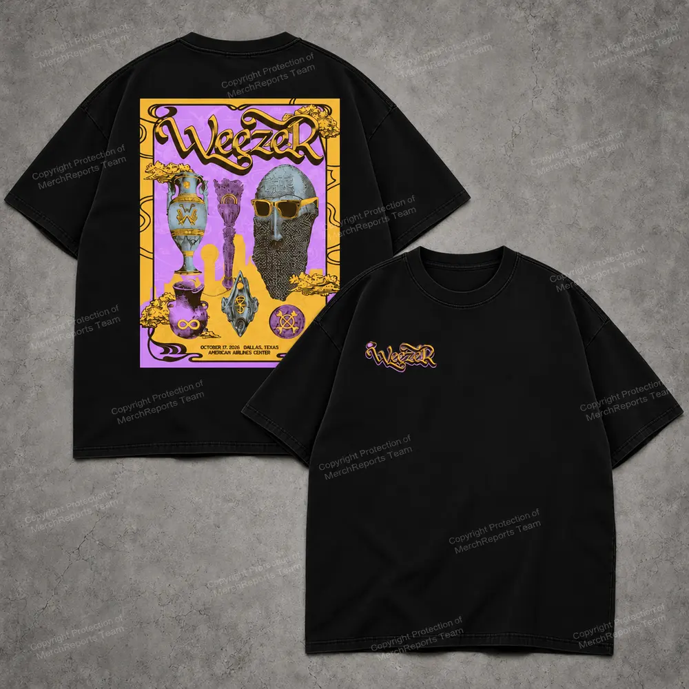 Weezer Dallas October 17 concert tee mockup