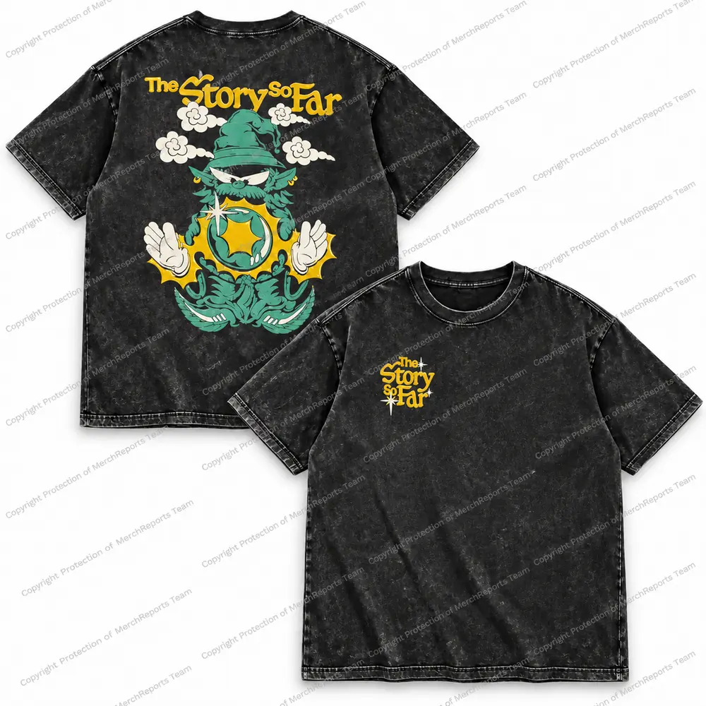Wizard Graphic Tees — Washed-black tee product view