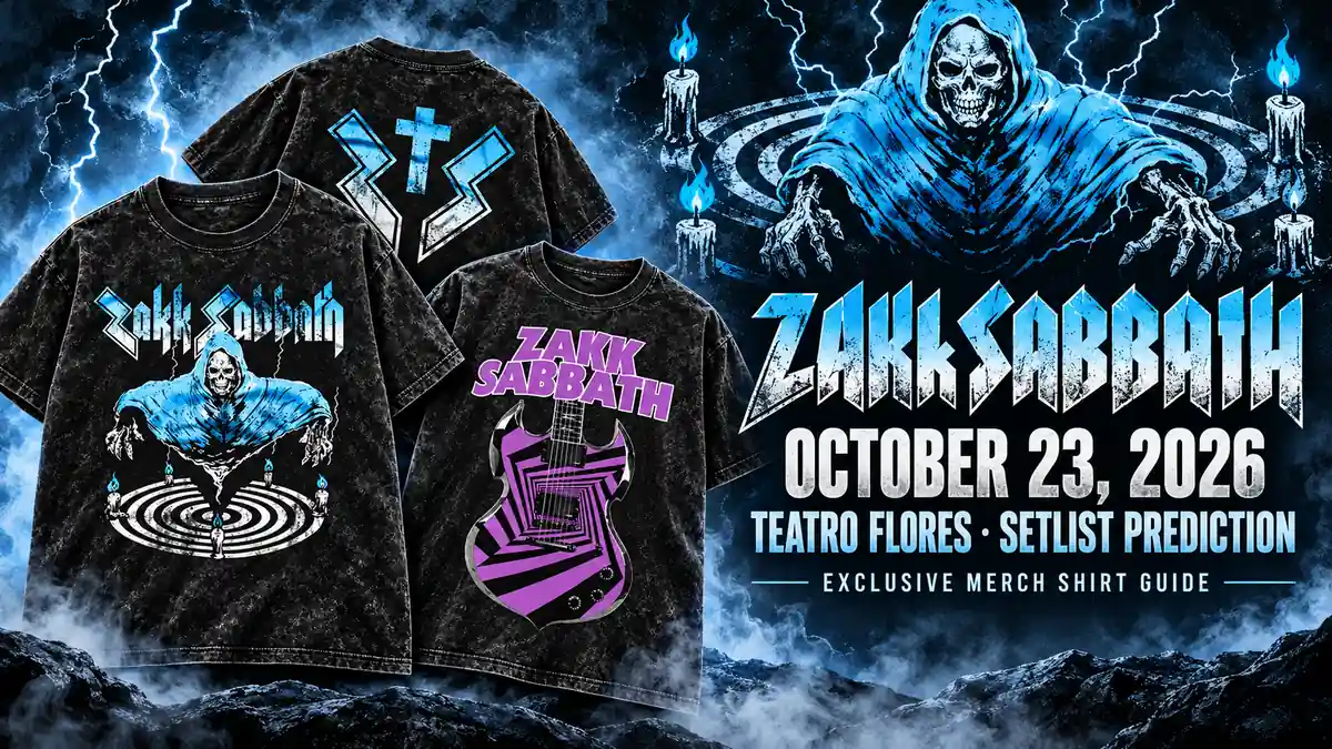 Zakk Sabbath October 23, 2026 setlist prediction and merch guide with featured shirt artwork