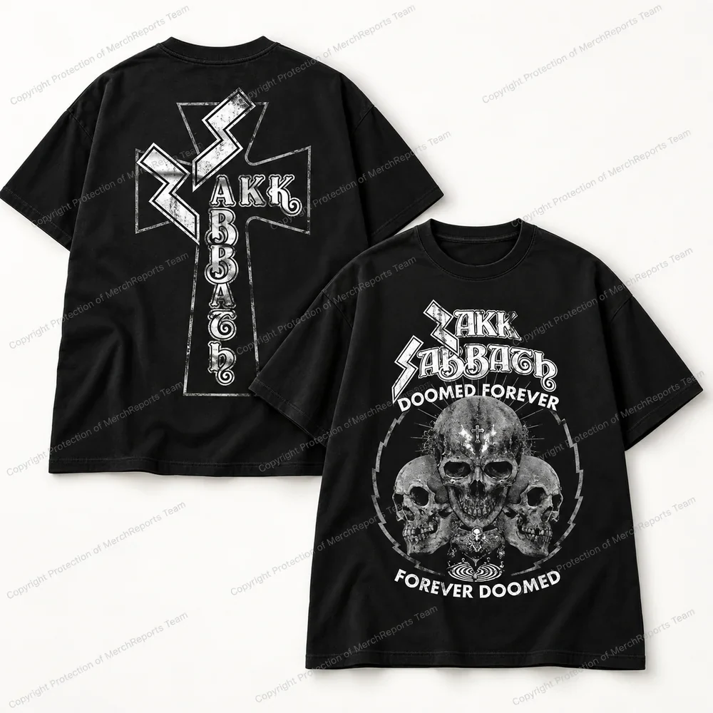 Zakk Sabbath Doomed Forever Skulls · Regular Black shirt artwork