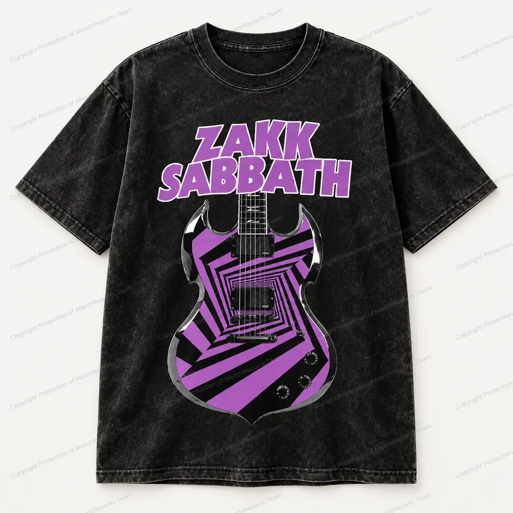 Zakk Sabbath Purple Guitar · Acid Wash shirt artwork