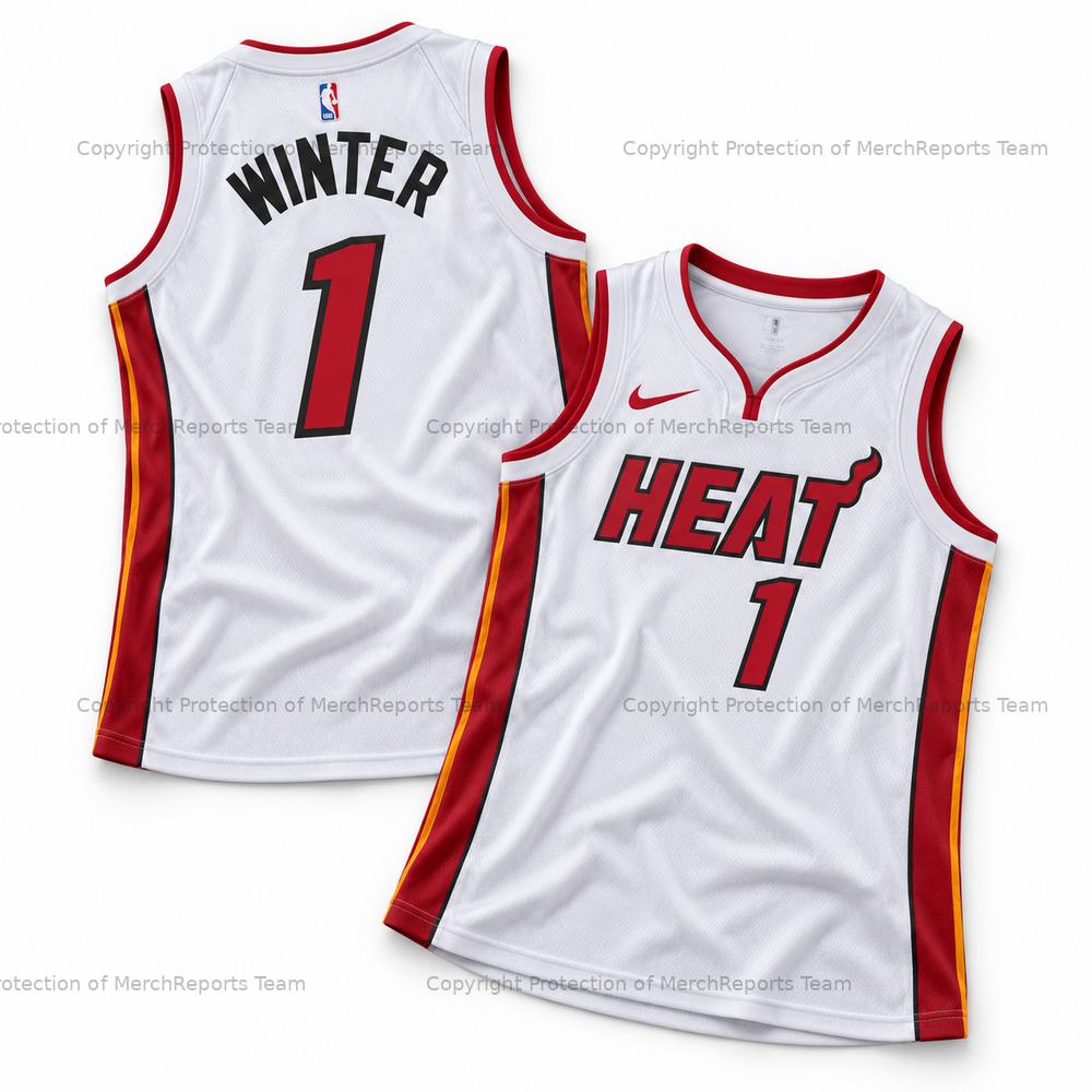 Winter aespa Miami Heat-inspired white No. 1 jersey, front and back