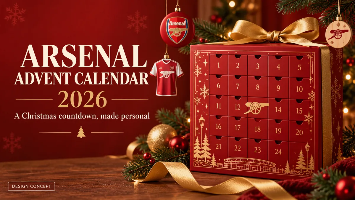 Arsenal Christmas advent calendar editorial design concept