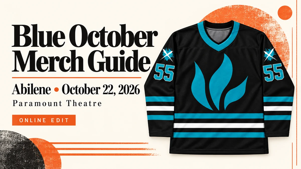 Blue October Abilene October 22, 2026 — Flame Logo Hockey Jersey