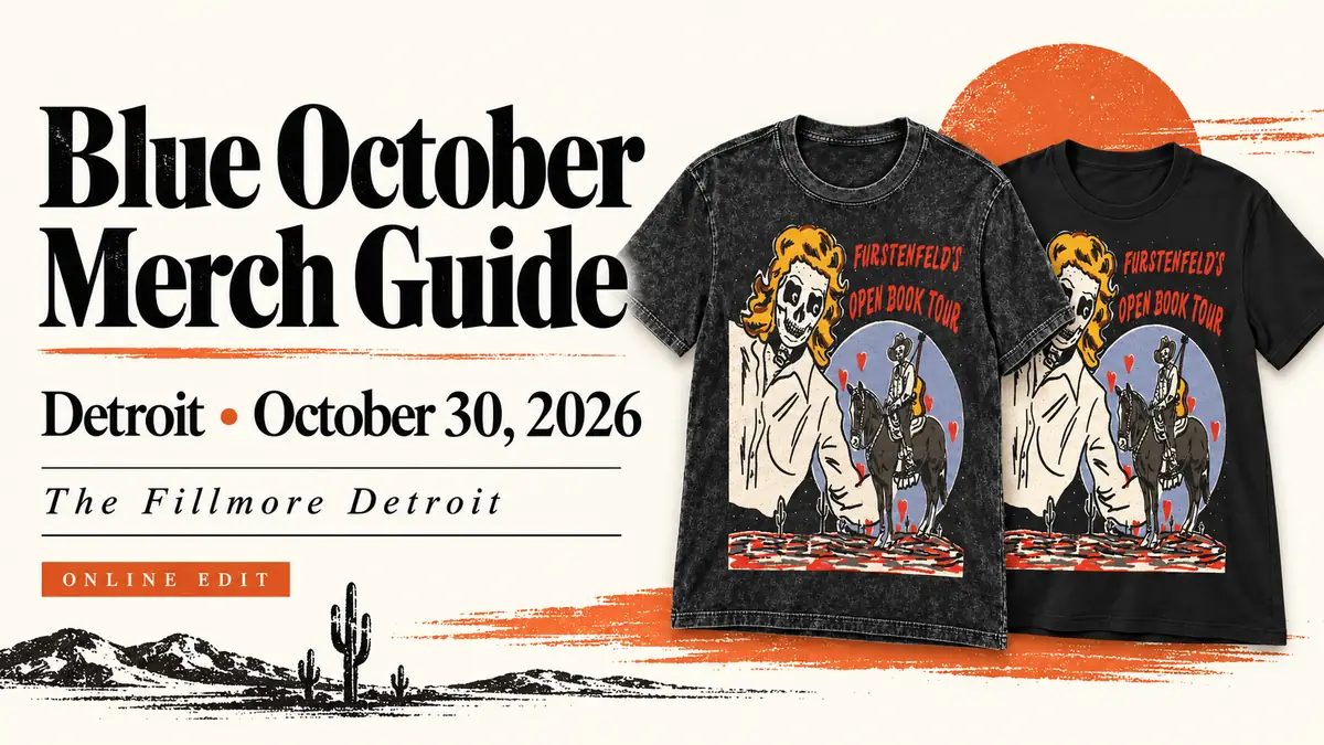 Blue October Detroit, October 30, 2026: Open Book Shirts: Regular vs Washed