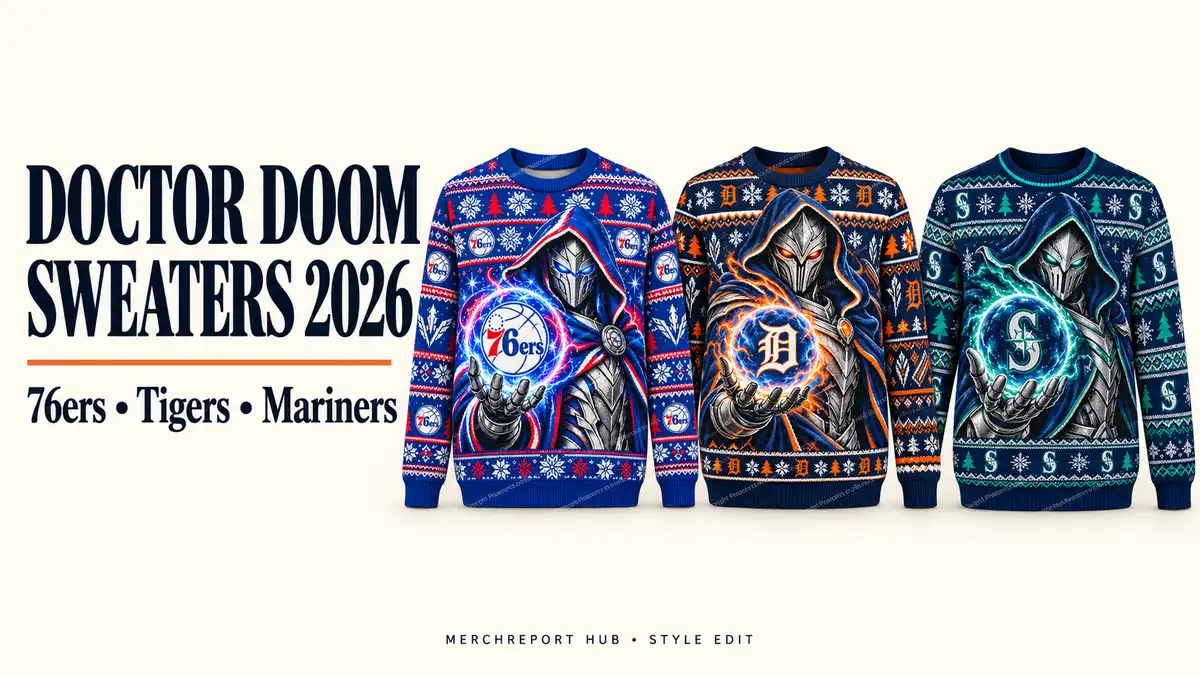 Editorial banner for Best Doctor Doom Christmas Sweaters 2026 for NBA & MLB Fans