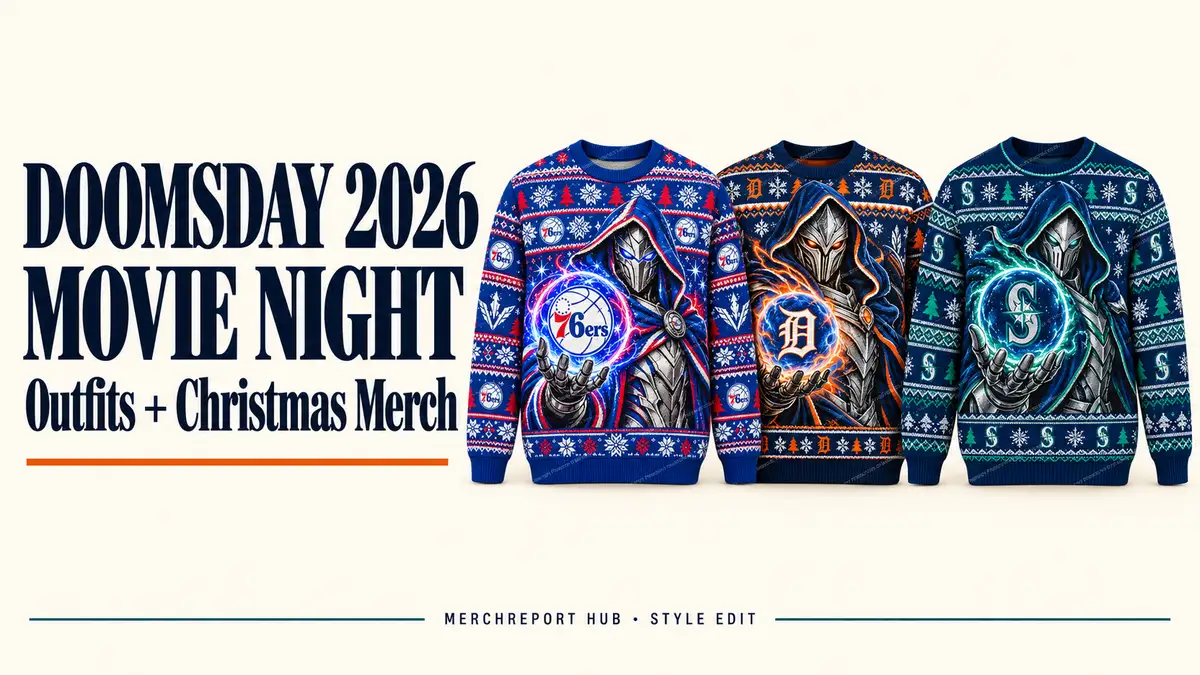 Editorial banner for Avengers Doomsday 2026 Movie Night Outfits: Marvel Christmas Merch Ideas