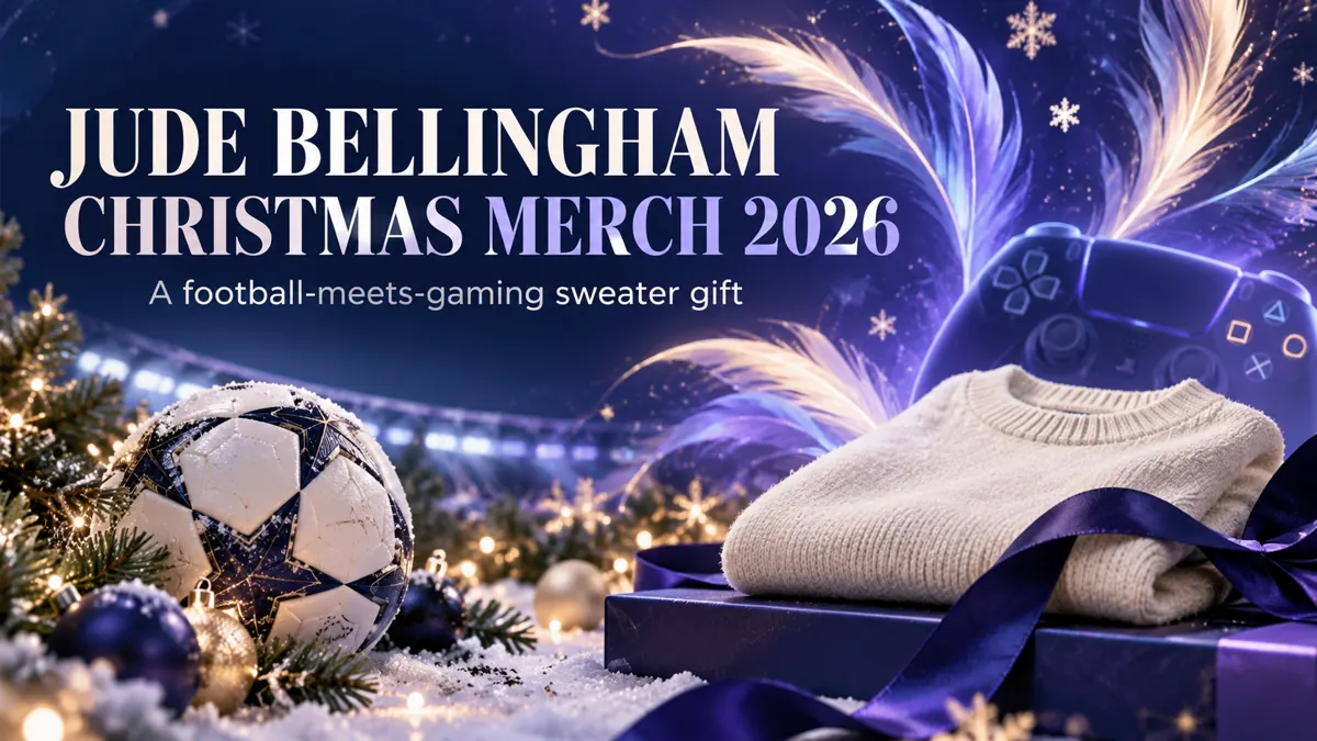 jude-bellingham football Christmas 2026 editorial gift illustration