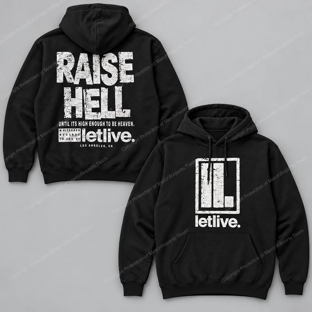 Raise Hell pullover hoodie — letlive. product mockup