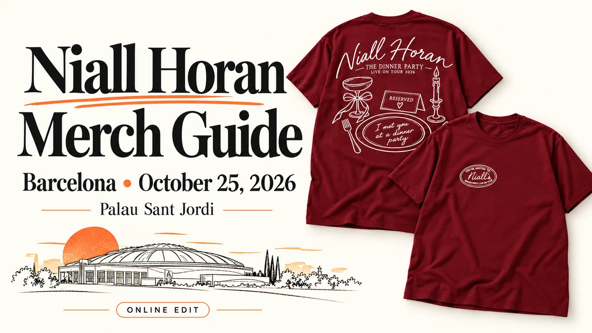Niall Horan Barcelona, October 25, 2026: Burgundy Dinner Party Two-Sided Shirt