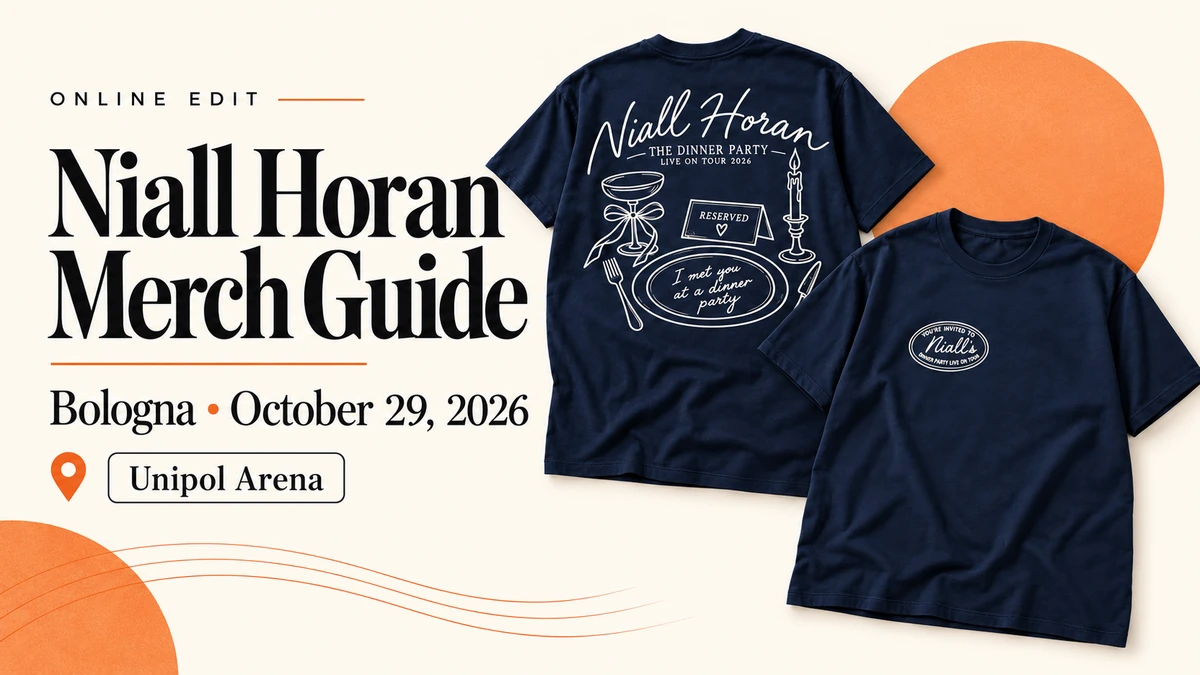 Niall Horan Bologna, October 29, 2026: Navy Dinner Party Two-Sided Shirt