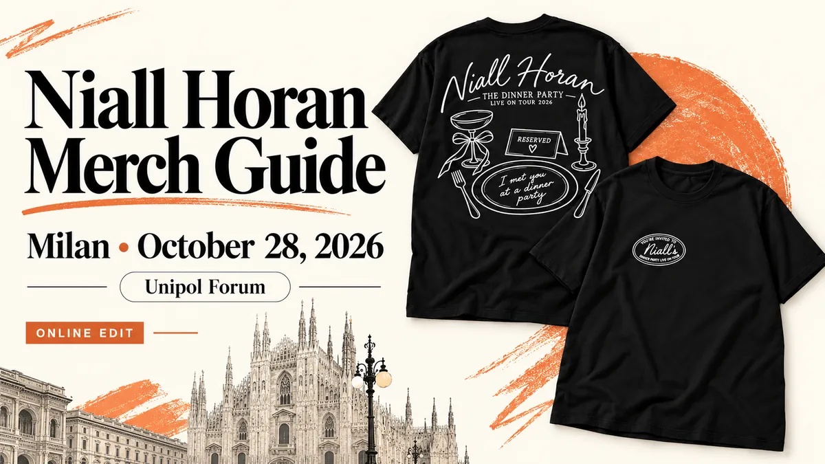 Niall Horan Milan, October 28, 2026: Black Dinner Party Two-Sided Shirt