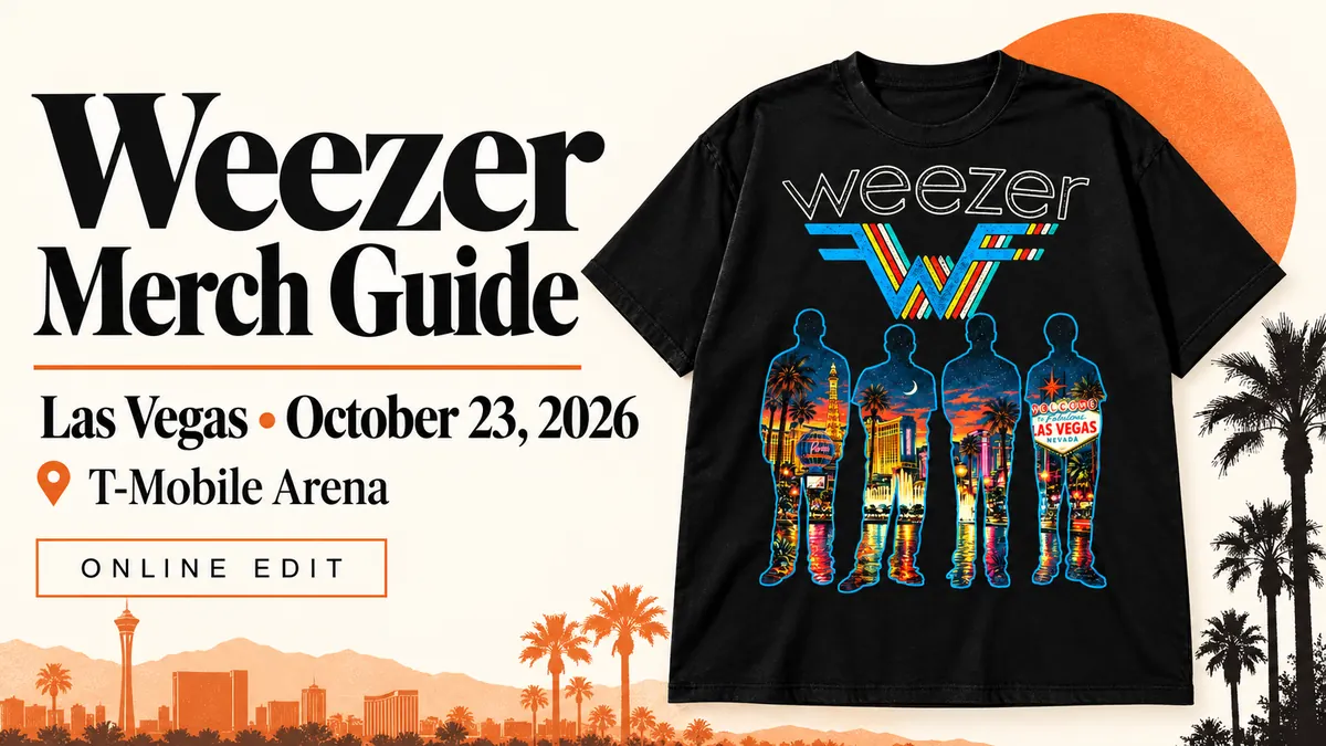 Weezer Las Vegas October 23, 2026 — Neon Strip Silhouette Shirt